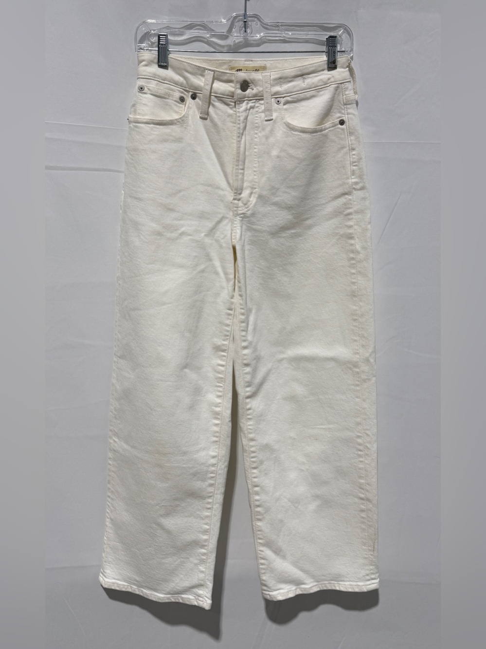 Madewell White Wide Leg High Rise Jeans, Size 27, Curvy Perfect Vintage
